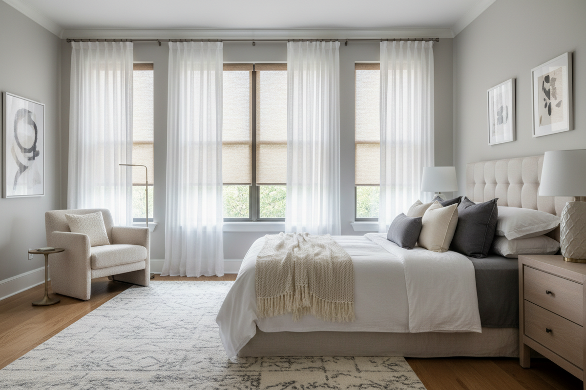 Bedroom Blinds & Curtains